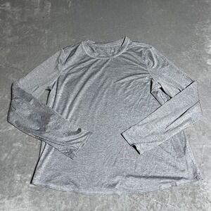 Fabletics Feel Good Performance Shirt Womens XL‎ Gray Long Sleeve Activewear